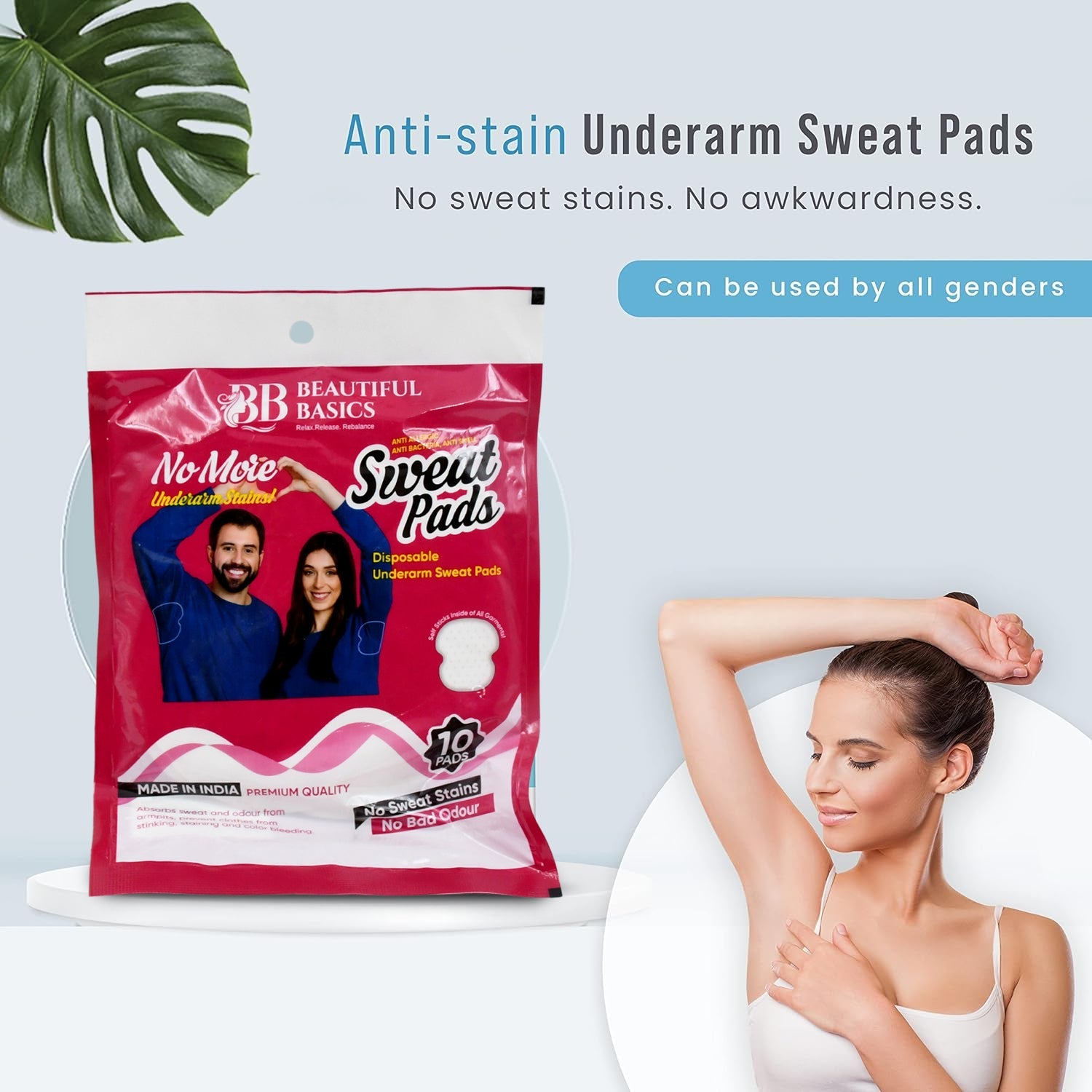 Underarms Sweat Pads Disposable Highly Absorbent Pads Cotton Anti-Allergic Anti Bacteria Anti Smell Underarm Perspiration Pad For Men And Women (Pack of 10) Underarms Sweat Pads Disposable Highly Absorbent Pads Cotton Anti-Allergic Anti Bacteria Anti Smell Underarm Perspiration Pad For Men And Women (Pack of 10)